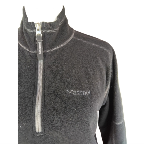 Marmot Black Gray Bridgeport Half Zip Fleece Jacket Size XL - Picture 3 of 7